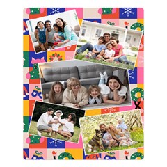 Personalized Christmas Photo Name Any Text Two Sides Premium Plush Fleece Blanket - Two Sides Premium Plush Fleece Blanket (Large)