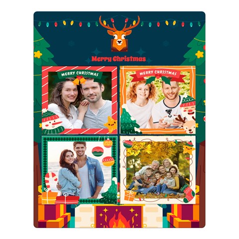 Personalized Christmas Photo Two Sides Premium Plush Fleece Blanket By Joe 80 x60  Blanket Front