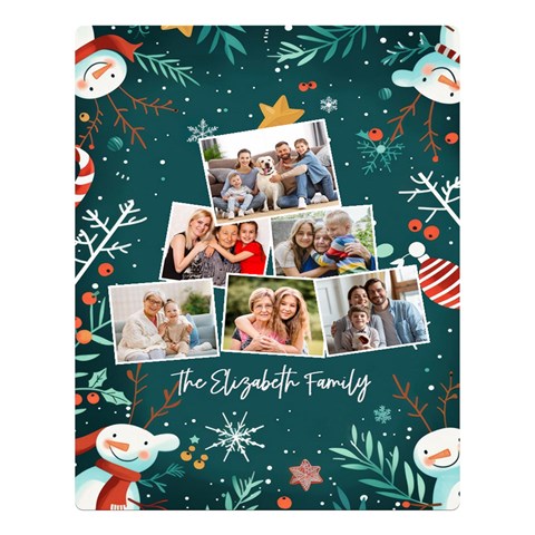 Personalized Christmas Photo Name Any Text Two Sides Premium Plush Fleece Blanket By Joe 80 x60  Blanket Front