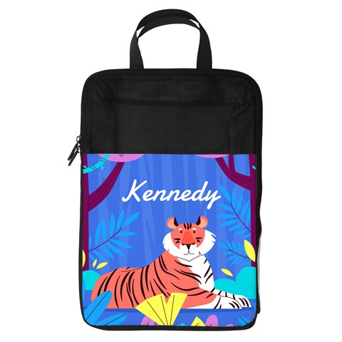 Personalized Name Any Text Tiger Animal Foldable Shoe Storage Bag By Joe Front