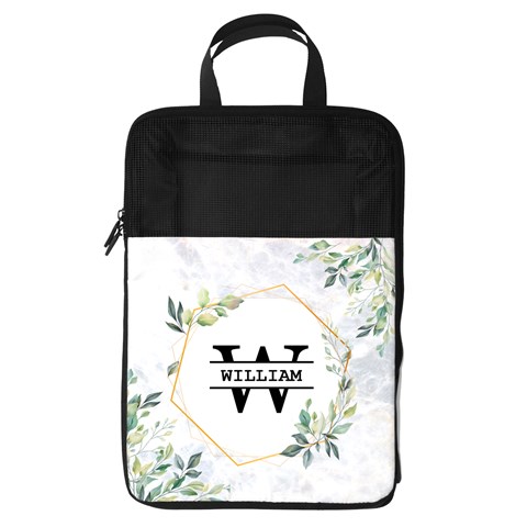 Personalized Initial Name Floral Foldable Shoe Storage Bag By Joe Front