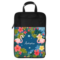 Personalized Name Any Text Flamingo Tropical Foldable Shoe Storage Bag