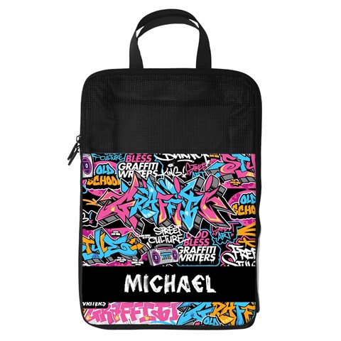 Personalized Name Any Text Graffiti Foldable Shoe Storage Bag By Joe Front