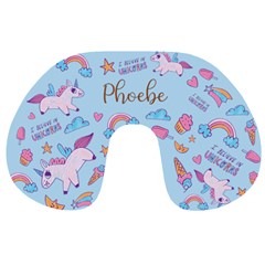 Personalized Name Any Text Unicorn Travel Neck Pillow