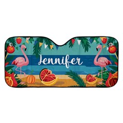 Personalized Name Any Text Holiday Flamingo Car Windshield Sunshade