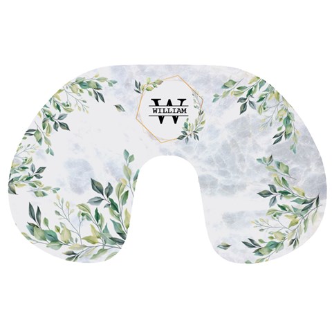 Personalized Initial Name Floral Travel Neck Pillow By Joe Front