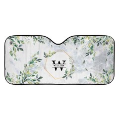 Personalized Initial Name Floral Car Windshield Sunshade