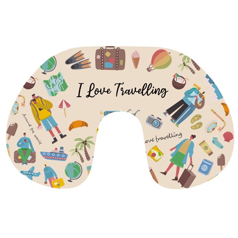 Personalized Name Any Text Love Travel Travel Neck Pillow By Joe Front