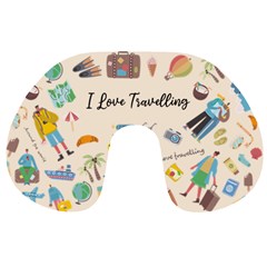 Personalized Name Any Text Love Travel Travel Neck Pillow