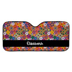 Personalized Name Any Text Colorful Flower Car Windshield Sunshade