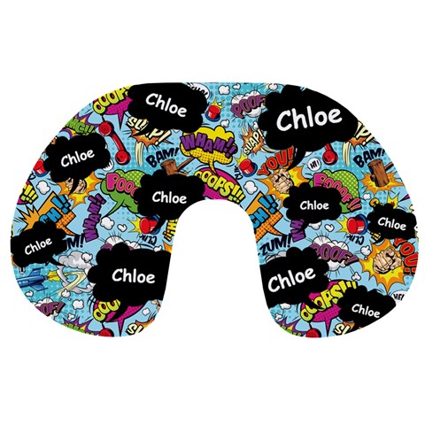 Personalized Name Any Text Comics Style Travel Neck Pillow By Joe Front