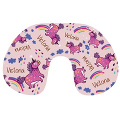 Personalized Name Any Text Unicorn Travel Neck Pillow