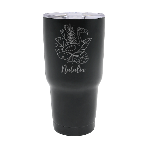 Personalized Name Any Text Summer Flamingo 30oz Thermal Travel Tumbler By Joe Front