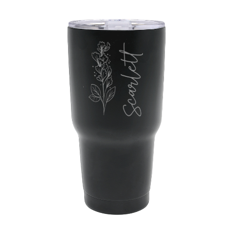 Personalized Name Any Text Flower 30oz Thermal Travel Tumbler By Joe Front