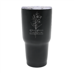 Personalized Name Any Text Flower 30oz Thermal Travel Tumbler