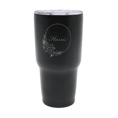 Personalized Name Any Text Flower frame 30oz Thermal Travel Tumbler