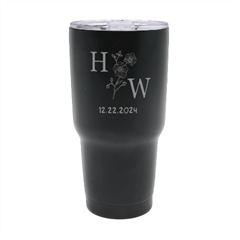 Personalized Initial Wedding Date 30oz Thermal Travel Tumbler