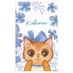 Personalized Name Any Text Blue Flower Cat Window Curtain 