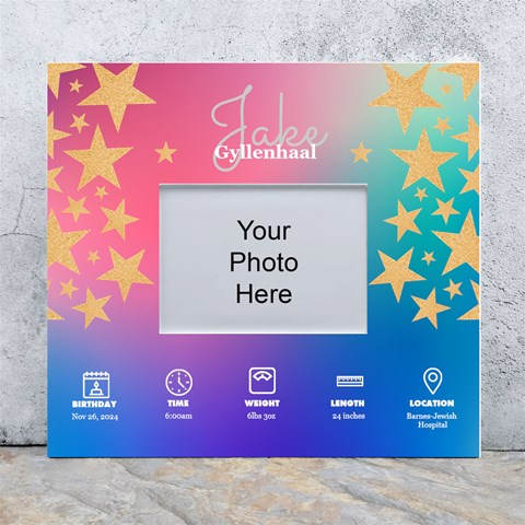 Personalized New Born Baby Star In Color Wall Photo Frame By Joe Front