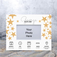 Personalized New Born Baby Star in White Tablet Photo Frame - White Tabletop Photo Frame 4 x6 