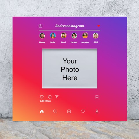 Personalized Instagram In Color Family Any Text Wall Photo Frame By Joe Front