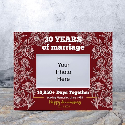 Personalized Wedding Anniversary Years Of Marriage Any Text In Color Tabletop Photo Frame By Joe Front