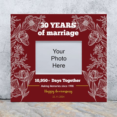 Personalized Wedding Anniversary Years Of Marriage Any Text In Color Wall Photo Frame By Joe Front