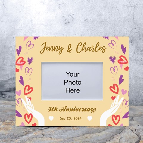 Personalized Heart Love Couple Name Any Text Tabletop Photo Frame By Joe Front