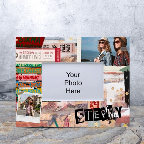 Personalized Life Adventure Style Travel Collage Photo Name Tabletop Photo Frame By Joe Front