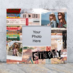 Personalized Life Adventure Style Travel Collage Photo Name Wall Photo Frame - White Wall Photo Frame 5  x 7 