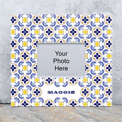 Personalized Traditional Tiles Pattern Any Text Name Wall Photo Frame - White Wall Photo Frame 5  x 7 