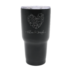 Personalized Couple Name Any Text Love Heart 30oz Thermal Travel Tumbler