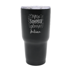 Personalized Name Any Text Summer Vibes 30oz Thermal Travel Tumbler