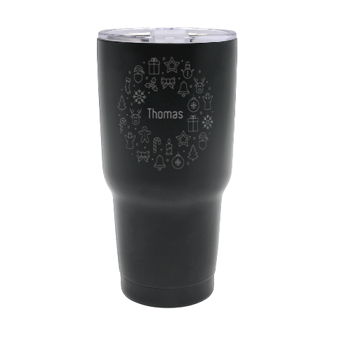 Personalized Name Any Text Christmas 30oz Thermal Travel Tumbler By Joe Front