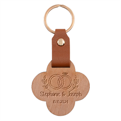 Personalized Wedding Name Any Text Save the Date Engraved Wood Keychain - Engraved Wood Key Chain