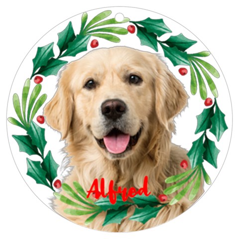 Personalized Any Text Pet Face Cut Uv Print Acrylic Ornament By Katy Front