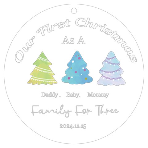 Personalized Any Text Family Xmas Uv Print Acrylic Ornament By Katy Front