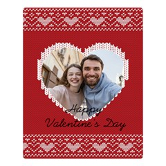 Personalized Photo Knitted Style Valentine s Day Two Sides Premium Plush Fleece Blanket - Two Sides Premium Plush Fleece Blanket (Large)