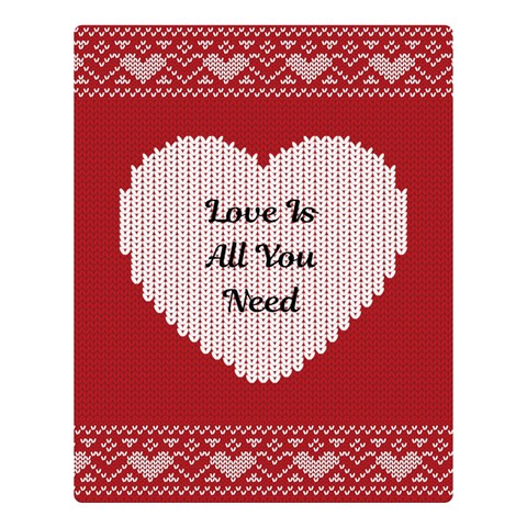 Personalized Photo Knitted Style Valentine s Day Two Sides Premium Plush Fleece Blanket By Katy 80 x60  Blanket Back