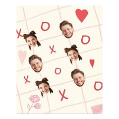 Personalized Face Cut Photo Tic-Tac-Toe Valentine s Day Two Sides Premium Plush Fleece Blanket - Two Sides Premium Plush Fleece Blanket (Large)