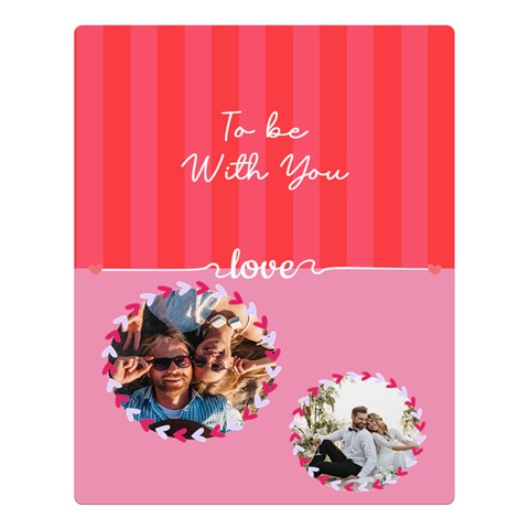 Personalized Photo Valentine s Day Two Sides Premium Plush Fleece Blanket By Katy 80 x60  Blanket Back