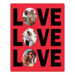 Personalized Photo Any Text LOVE Valentine s Day Two Sides Premium Plush Fleece Blanket - Two Sides Premium Plush Fleece Blanket (Large)