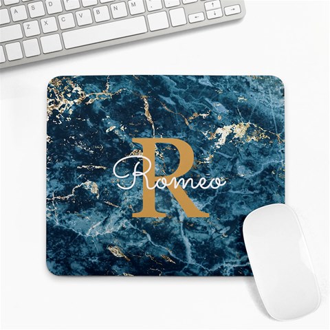 Personalized Initial Name Marble Large Mousepad By Joe Front