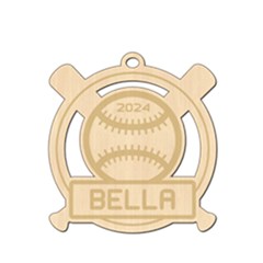 Personalized Name Sport Baseball - Wood Ornament