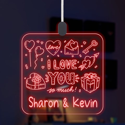 Personalized I Love You So Much Valentine Day Names Any Text Led Acrylic Ornament By Joe Front