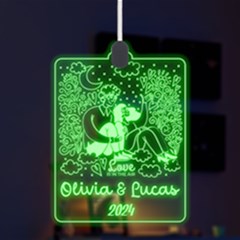 Personalized Couple Illustration Valentine Day Names Any Text LED Acrylic Ornament