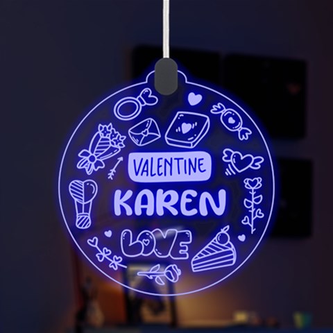 Personalized Couple Valentine Day Names Any Text Led Acrylic Ornament By Joe Front