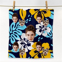 Personalized Photo Face Cut Rain Forest Flower Face Towel