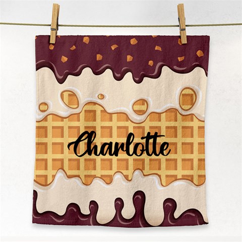 Personalized Name Any Text Ice Cream Face Towel By Katy Front