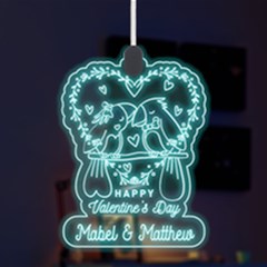 Personalized Couple Illustration Valentine Day Names Any Text LED Acrylic Ornament